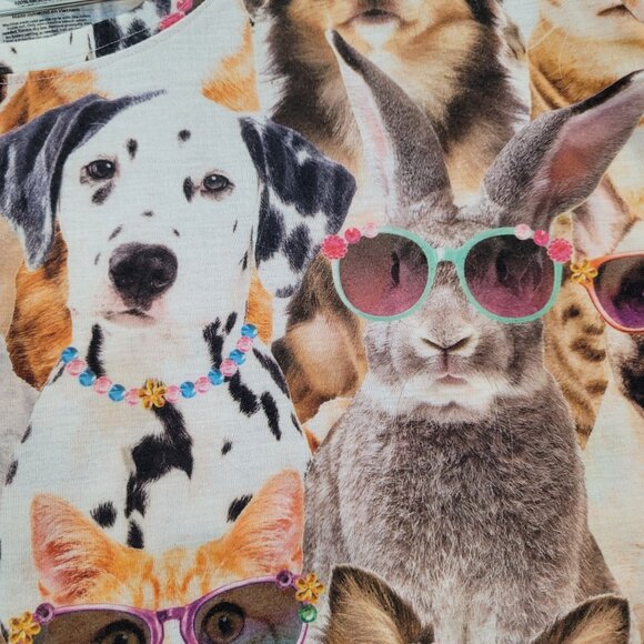 Secret Treasures Cats Puppies Bunny Print Shirt Adult Sz L/XL Unisex Tee Casual - Picture 9 of 11